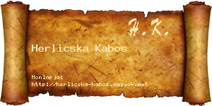 Herlicska Kabos névjegykártya